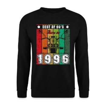 Best Of 90's Geboren 1996 Klassisches Motorrad - Unisex Pullover - Schwarz - Vorne - Alina (178cm) & Michal (187cm)