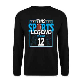 This sports legend is now 12, rugby game 12. - Unisex Sweatshirt - black - Front - Alina (178cm) & Michal (187cm)