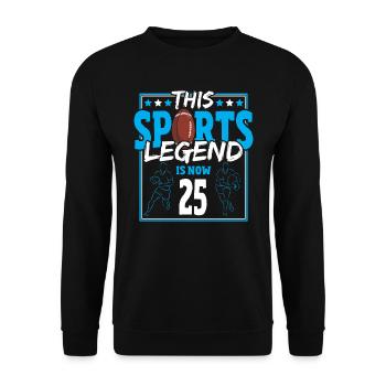 Cette légende du sport a maintenant 25 ans, le rugby à XV 25. - Sweat-shirt Unisexe - noir - Devant - Alina (178cm) & Michal (187cm)