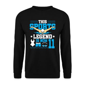 Cette légende du sport a maintenant 11 ans et nage - Sweat-shirt Unisexe - noir - Devant - Alina (178cm) & Michal (187cm)