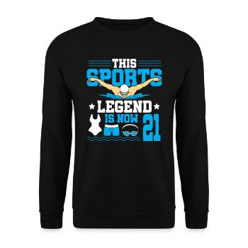 Cette légende du sport a maintenant 21 ans et nage - Sweat-shirt Unisexe - noir - Devant - Alina (178cm) & Michal (187cm)