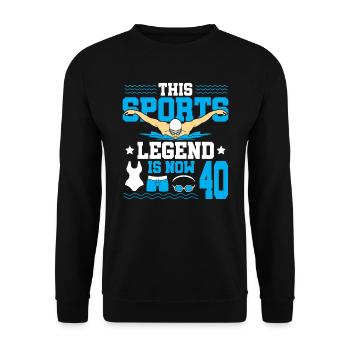 Cette légende du sport a maintenant 40 ans et nage - Sweat-shirt Unisexe - noir - Devant - Alina (178cm) & Michal (187cm)