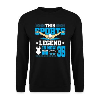 Cette légende du sport a maintenant 35 ans et nage - Sweat-shirt Unisexe - noir - Devant - Alina (178cm) & Michal (187cm)
