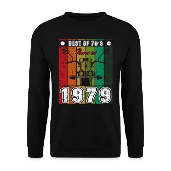 Le meilleur de la moto classique née des années 70 en 1979 - Sweat-shirt Unisexe - noir - Devant - Alina (178cm) & Michal (187cm)