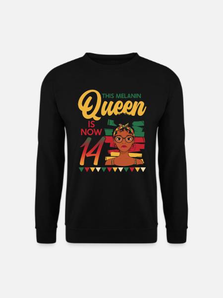 Diese Melanin-königin Ist Jetzt 14, 14. Geburtstag - Unisex Pullover - Schwarz
