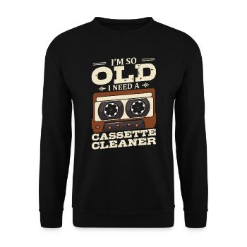 Ich Bin So Alt, Dass Ich Einen Kassettenreiniger - Unisex Pullover - Schwarz - Vorne - Alina (178cm) & Michal (187cm)