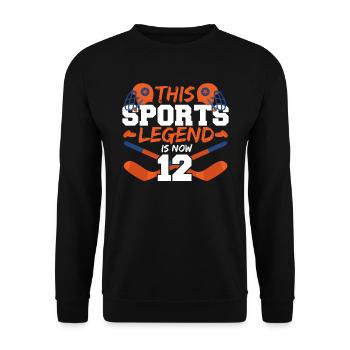 This sports legend is now 12, hockey game 12. - Unisex Sweatshirt - black - Front - Alina (178cm) & Michal (187cm)