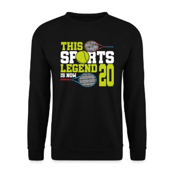 This sports legend is now 20, tennis 20. - Unisex Sweatshirt - black - Front - Alina (178cm) & Michal (187cm)