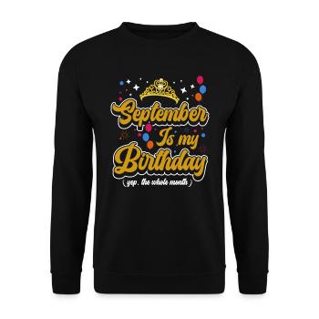 Septembre est mon anniversaire. La célébration de l' - Sweat-shirt Unisexe - noir - Devant - Alina (178cm) & Michal (187cm)