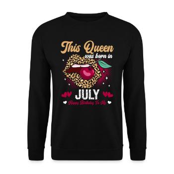 This queen was born in July happy - Unisex Sweatshirt - black - Front - Alina (178cm) & Michal (187cm)
