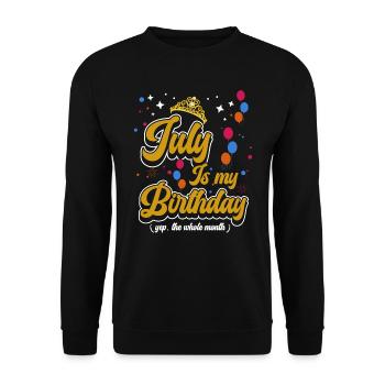 Juillet est mon anniversaire. La célébration de l' - Sweat-shirt Unisexe - noir - Devant - Alina (178cm) & Michal (187cm)