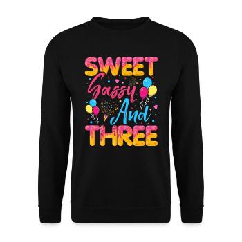 Süßer Frechdachs Und Drei Streusel Köstlicher - Unisex Pullover - Schwarz - Vorne - Alina (178cm) & Michal (187cm)