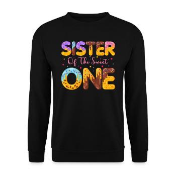 Sister Of sweet sprinkles delicious doughnuts - Unisex Sweatshirt - black - Front - Alina (178cm) & Michal (187cm)