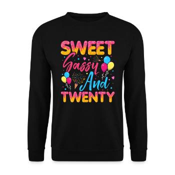 Sweet Sassy And Twenty Sprinkles Delicious - Unisex Pullover - Schwarz - Vorne - Alina (178cm) & Michal (187cm)