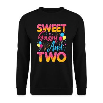 Süßer Frechdachs Und Zwei Streusel Köstlicher - Unisex Pullover - Schwarz - Vorne - Alina (178cm) & Michal (187cm)