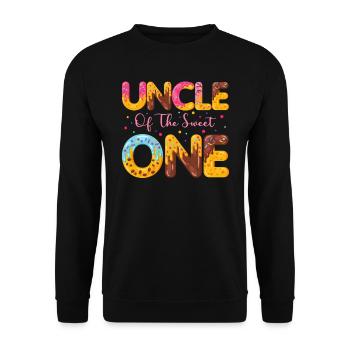 Uncle of sweet sprinkles delicious doughnuts - Unisex Sweatshirt - black - Front - Alina (178cm) & Michal (187cm)