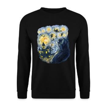 Spooky Evening With Pumpkins Ghosts - Unisex Sweatshirt - black - Front - Alina (178cm) & Michal (187cm)