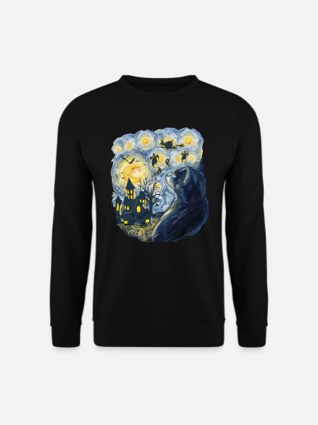 Spooky Evening With Pumpkins Ghosts - Unisex Sweatshirt - black