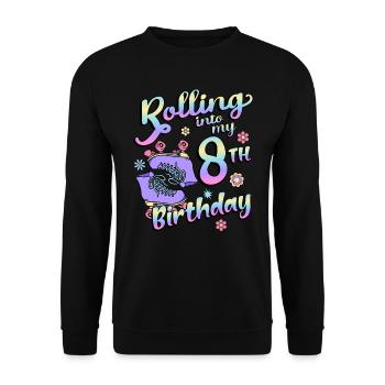 Rouler dans mon patineur quad de 8e anniversaire - Sweat-shirt Unisexe - noir - Devant - Alina (178cm) & Michal (187cm)