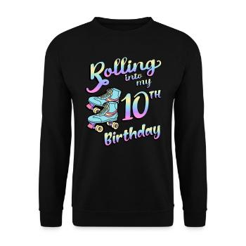 À l’aube de mon 10e anniversaire de patineur quad - Sweat-shirt Unisexe - noir - Devant - Alina (178cm) & Michal (187cm)