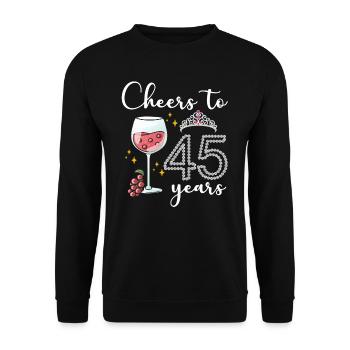 Prost Auf 45 Jahre Weintrauben 45. Jahr Feier - Unisex Pullover - Schwarz - Vorne - Alina (178cm) & Michal (187cm)
