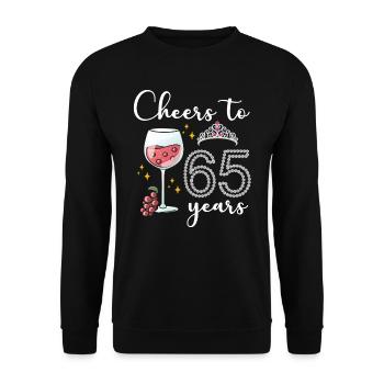 Vive les 65 ans de la célébration du 65e anniversaire - Sweat-shirt Unisexe - noir - Devant - Alina (178cm) & Michal (187cm)