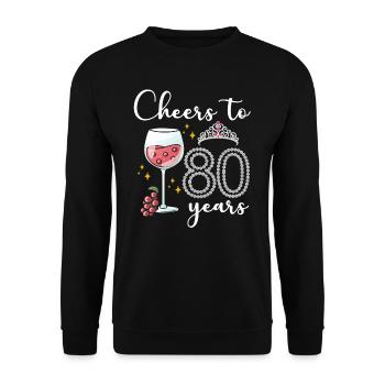 Vive 80 ans de raisins pour le 80e anniversaire - Sweat-shirt Unisexe - noir - Devant - Alina (178cm) & Michal (187cm)