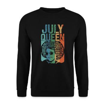 Juillet Le mois de naissance de la Reine célèbre le - Sweat-shirt Unisexe - noir - Devant - Alina (178cm) & Michal (187cm)
