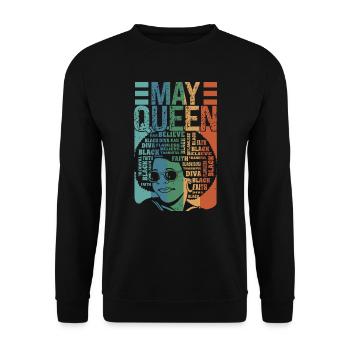 May - Month of birth of the Queen - Celebrate the - Unisex Sweatshirt - black - Front - Alina (178cm) & Michal (187cm)