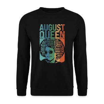Août, le mois de la naissance de la reine, célèbre - Sweat-shirt Unisexe - noir - Devant - Alina (178cm) & Michal (187cm)