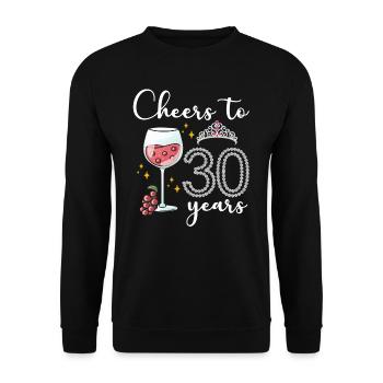 Prost Auf 30 Jahre Weintrauben Zur Feier Des - Unisex Pullover - Schwarz - Vorne - Alina (178cm) & Michal (187cm)