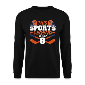 This sports legend is now 8, hockey game 8. - Unisex Sweatshirt - black - Front - Alina (178cm) & Michal (187cm)