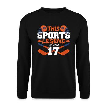 This sports legend is now 17, hockey game 17. - Unisex Sweatshirt - black - Front - Alina (178cm) & Michal (187cm)