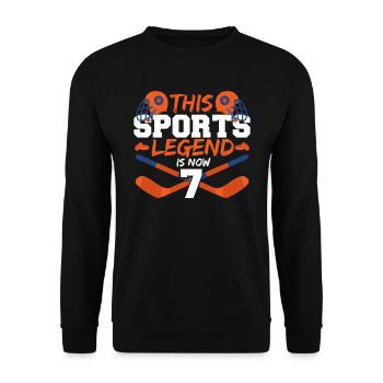 Diese Sportlegende Ist Jetzt 7, Eishockeyspiel 7. - Unisex Pullover - Schwarz - Vorne - Alina (178cm) & Michal (187cm)