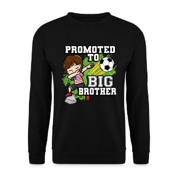 Befördert Zum Big Brother Fußballspieler American - Unisex Pullover - Schwarz - Vorne - Alina (178cm) & Michal (187cm)