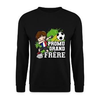 Promu Grand Frère Funny footballer - Unisex Sweatshirt - black - Front - Alina (178cm) & Michal (187cm)