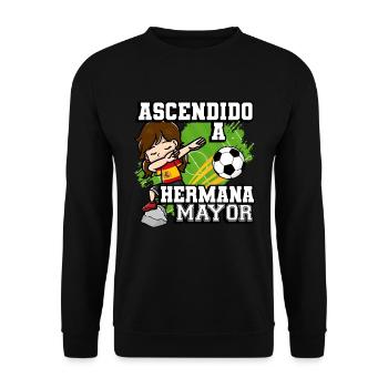Ascendido A Hermano Mayor Footballer - Unisex Sweatshirt - black - Front - Alina (178cm) & Michal (187cm)
