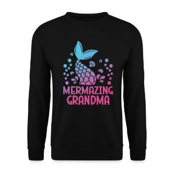 Erstaunlich Oma Fantasy Meerjungfrau Geschichte - Unisex Pullover - Schwarz - Vorne - Alina (178cm) & Michal (187cm)