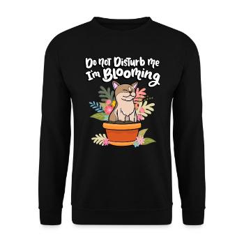 Dérange-moi pas je fleuris drôle de plante - Sweat-shirt Unisexe - noir - Devant - Alina (178cm) & Michal (187cm)