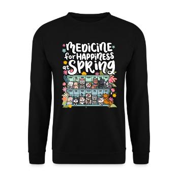 Medicine for happiness in the spring days for - Unisex Sweatshirt - black - Front - Alina (178cm) & Michal (187cm)