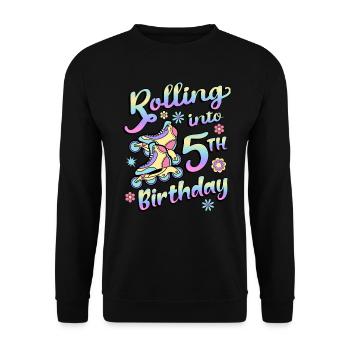 Rouler dans le 5ème anniversaire Roller Skater Inline - Sweat-shirt Unisexe - noir - Devant - Alina (178cm) & Michal (187cm)
