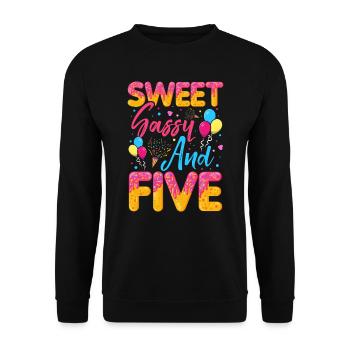 Sweet Sassy And Five Sprinkles Délicieux Beignet - Sweat-shirt Unisexe - noir - Devant - Alina (178cm) & Michal (187cm)