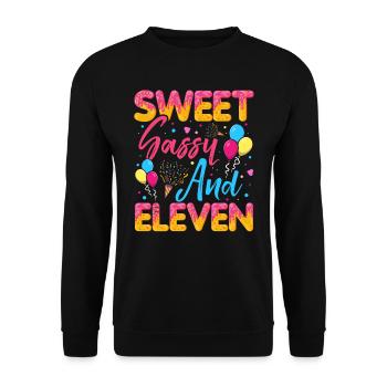 Sweet Sassy And Eleven Sprinkles Delicious - Unisex Pullover - Schwarz - Vorne - Alina (178cm) & Michal (187cm)