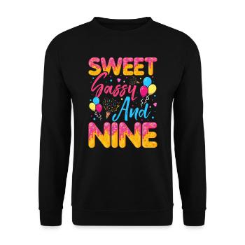 Sweet Sassy And Nine saupoudre un délicieux beignet - Sweat-shirt Unisexe - noir - Devant - Alina (178cm) & Michal (187cm)