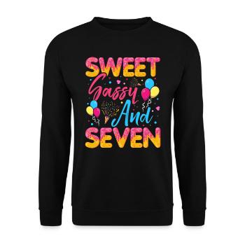 Sweet Sassy Und Seven Sprinkles Köstlicher - Unisex Pullover - Schwarz - Vorne - Alina (178cm) & Michal (187cm)