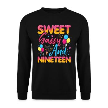 Sweet Sassy And Nineteen Sprinkles Delicious - Unisex Sweatshirt - black - Front - Alina (178cm) & Michal (187cm)