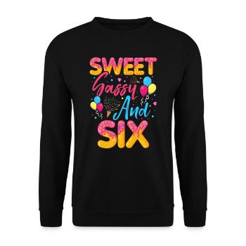 Sweet Sassy And Six Sprinkles Délicieux Beignet - Sweat-shirt Unisexe - noir - Devant - Alina (178cm) & Michal (187cm)