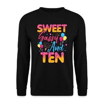 Sweet Sassy And Ten saupoudre un délicieux beignet - Sweat-shirt Unisexe - noir - Devant - Alina (178cm) & Michal (187cm)