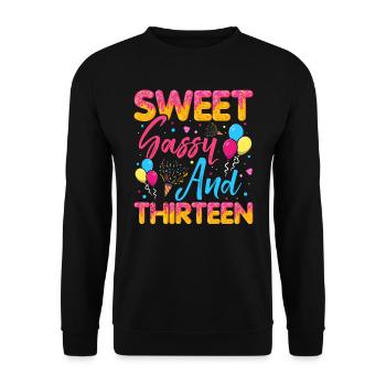 Sweet Sassy And Thirteen Sprinkles Delicious - Unisex Sweatshirt - black - Front - Alina (178cm) & Michal (187cm)
