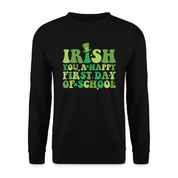 Irlandais Vous Un joyeux premier jour d’école Grüne - Sweat-shirt Unisexe - noir - Devant - Alina (178cm) & Michal (187cm)